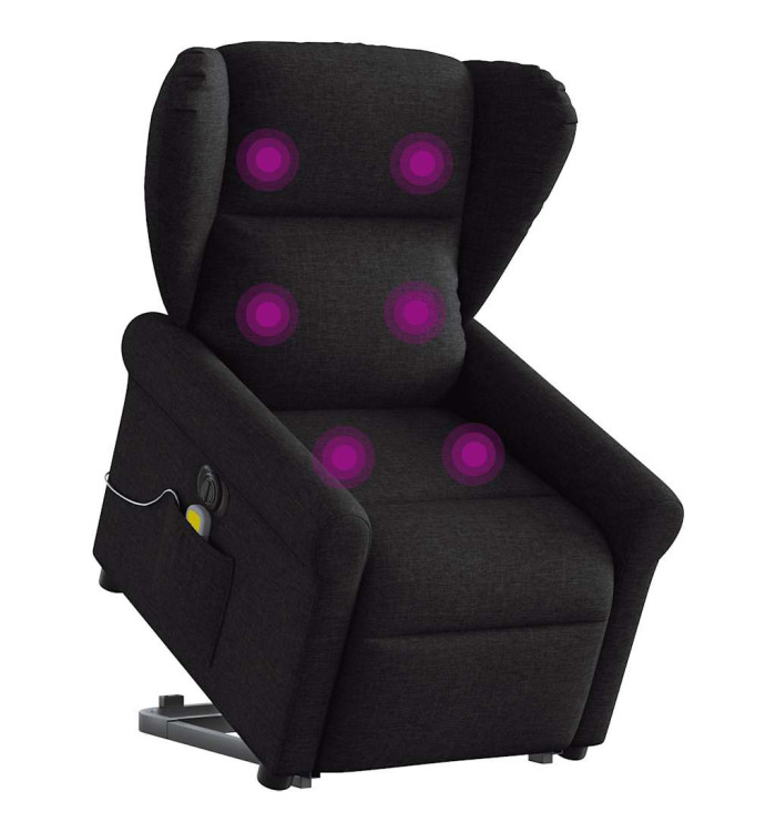 Fauteuil inclinable de massage électrique Noir Tissu | Mobilier & Déco