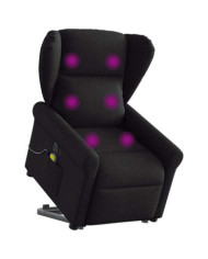 Fauteuil inclinable de massage électrique Noir Tissu | Mobilier & Déco