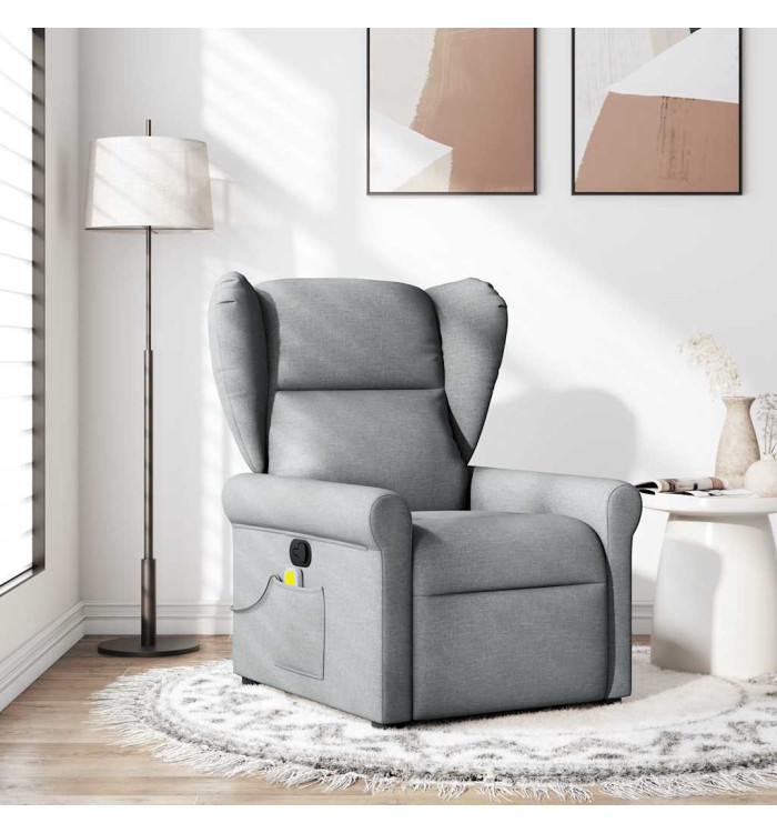 Fauteuil de massage inclinable Gris clair Tissu | Mobilier & Déco