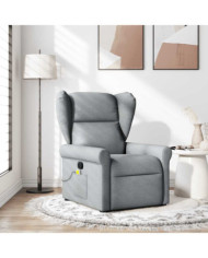Fauteuil de massage inclinable Gris clair Tissu | Mobilier & Déco
