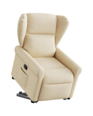 Fauteuil inclinable Crème Tissu | Mobilier & Déco