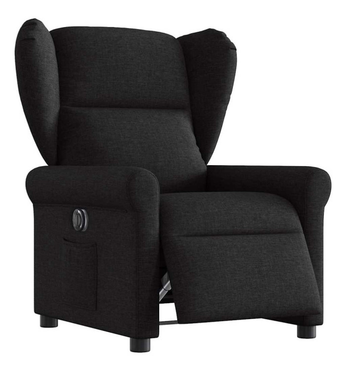 Fauteuil inclinable électrique Noir Tissu | Mobilier & Déco