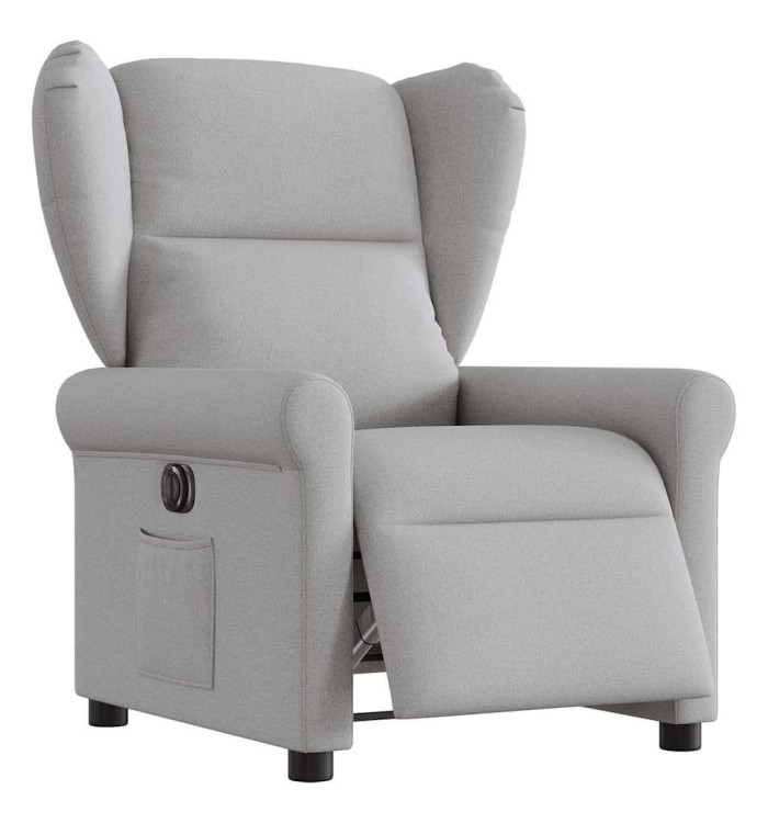 Fauteuil inclinable électrique gris nuage tissu | Mobilier & Déco