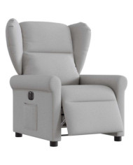 Fauteuil inclinable électrique gris nuage tissu | Mobilier & Déco
