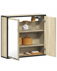 Armoire à miroir de salle de bain chêne sonoma bois ingénierie | Mobilier & Déco