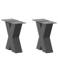 Pieds de table basse forme de X 2 pcs anthracite 30x(30-31) cm | Mobilier & Déco