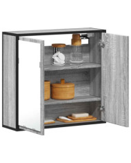Armoire à miroir de salle de bain sonoma gris bois d’ingénierie | Mobilier & Déco