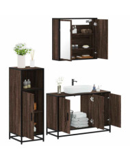 Ensemble de meubles de salle de bain 3 pcs Chêne marron | Mobilier & Déco