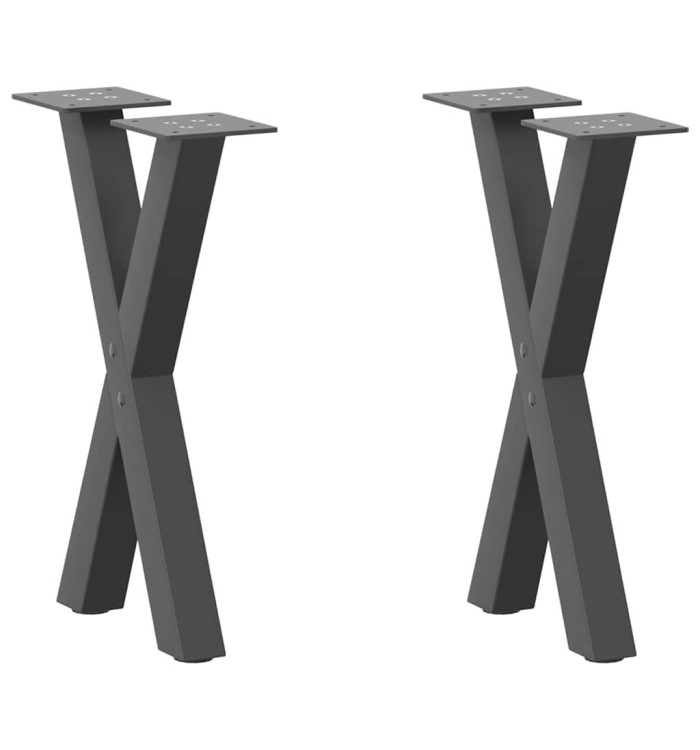 Pieds de table basse forme de X 2 pcs anthracite 38x(42-43) cm | Mobilier & Déco