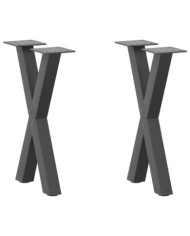 Pieds de table basse forme de X 2 pcs anthracite 38x(42-43) cm | Mobilier & Déco