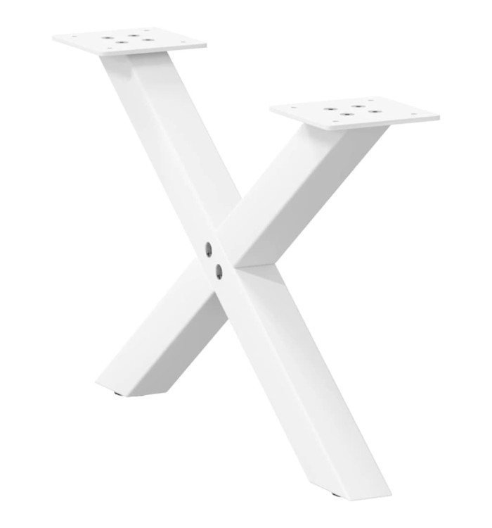 Pieds de table basse forme de X 2 pcs blanc 50x(30-31) cm acier | Mobilier & Déco
