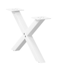 Pieds de table basse forme de X 2 pcs blanc 50x(30-31) cm acier | Mobilier & Déco