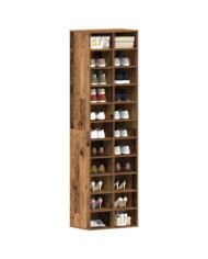 Armoire à chaussures vieux bois 54x34x183 cm bois ingénierie | Mobilier & Déco