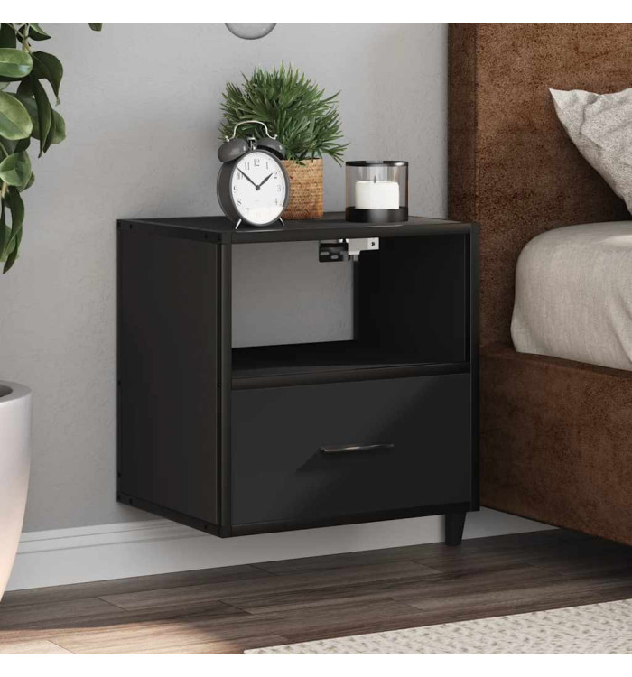 Tables de chevet murales 2 pcs noir 40x31x39,5 cm | Mobilier & Déco