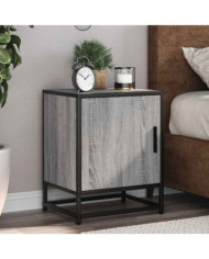 Tables de chevet 2 pcs sonoma gris bois d'ingénierie et métal | Mobilier & Déco