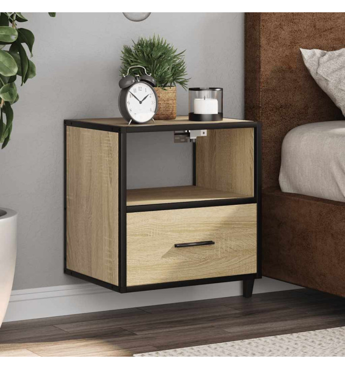 Tables de chevet murales 2 pcs chêne sonoma 40x31x39,5 cm | Mobilier & Déco