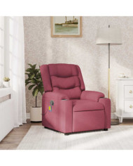 Fauteuil de massage inclinable Rouge bordeaux Tissu | Mobilier & Déco