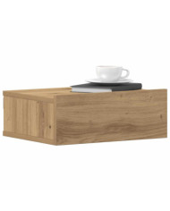 Table de chevet flottante chêne artisanal bois d'ingénierie | Mobilier & Déco