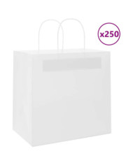 Sacs en papier 50 pcs avec poignées blanc 26x17x25 cm | Mobilier & Déco