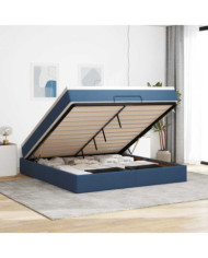  Cadre de lit ottoman avec matelas bleu 180x200 cm tissu | Mobilier & Déco