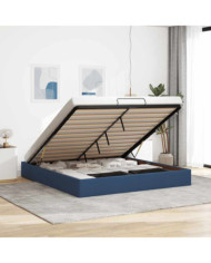  Cadre de lit ottoman sans matelas bleu 180x200 cm tissu | Mobilier & Déco