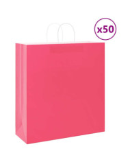 Sacs en papier 50 pcs avec poignées rose 45x17x48 cm | Mobilier & Déco
