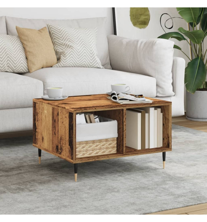 Table basse vieux bois 60x50x36,5 cm bois d'ingénierie | Mobilier & Déco