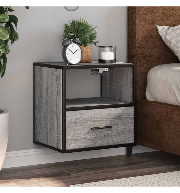 Table de chevet murale sonoma gris 40x31x39,5 cm | Mobilier & Déco