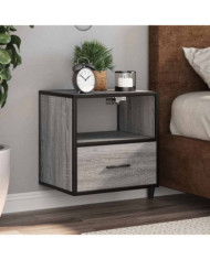 Table de chevet murale sonoma gris 40x31x39,5 cm | Mobilier & Déco