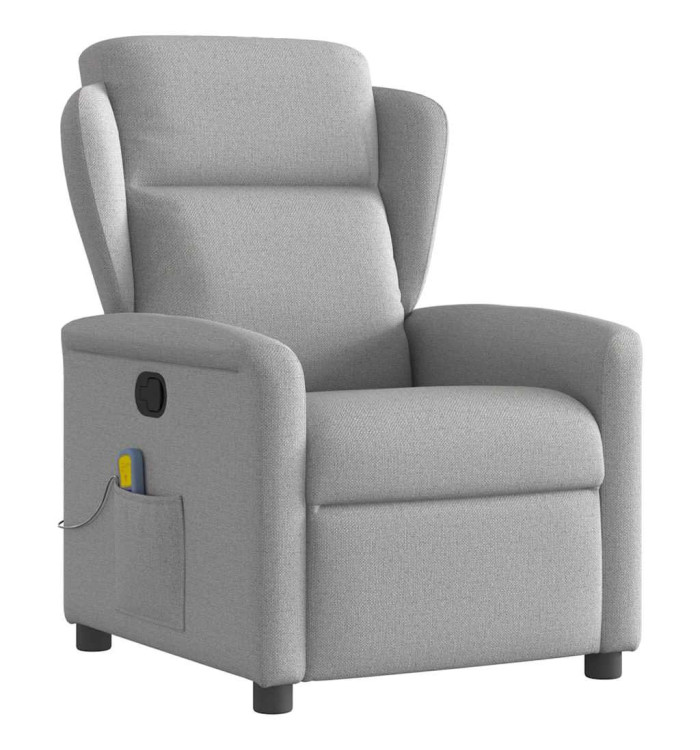 Fauteuil de massage inclinable gris nuage tissu | Mobilier & Déco