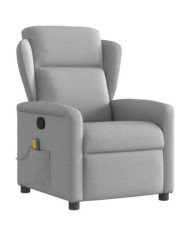 Fauteuil de massage inclinable gris nuage tissu | Mobilier & Déco