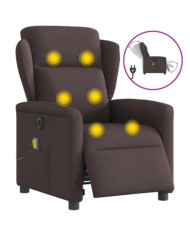 Fauteuil de massage inclinable électrique Marron foncé Tissu | Mobilier & Déco