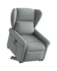 Fauteuil inclinable électrique gris clair tissu | Mobilier & Déco