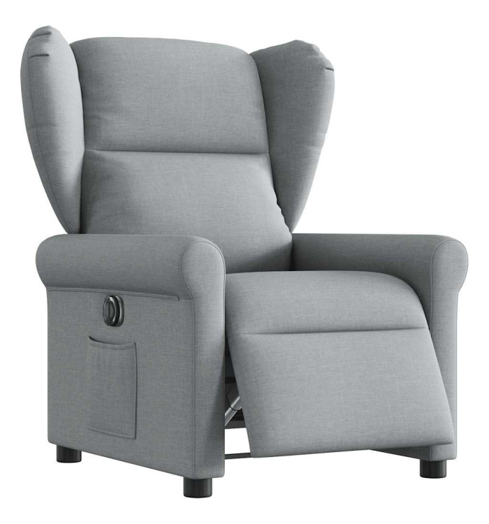 Fauteuil inclinable électrique Gris clair Tissu | Mobilier & Déco