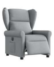 Fauteuil inclinable électrique Gris clair Tissu | Mobilier & Déco