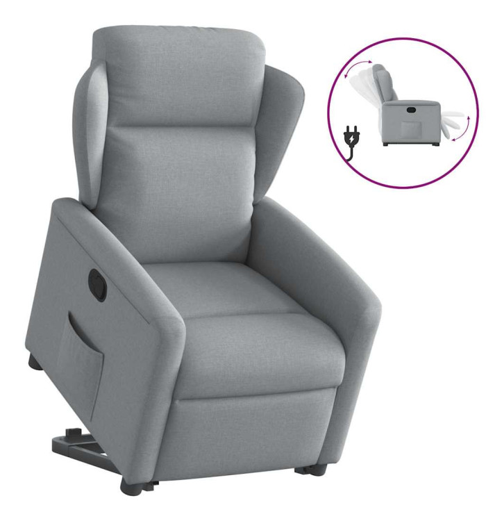 Fauteuil inclinable Gris clair Tissu | Mobilier & Déco