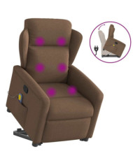 Fauteuil de massage inclinable Marron Tissu | Mobilier & Déco