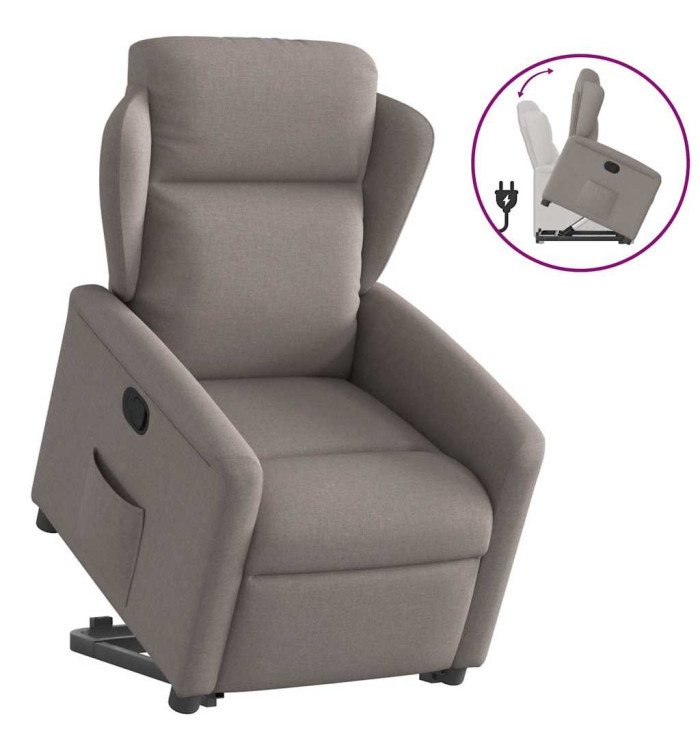 Fauteuil inclinable taupe tissu | Mobilier & Déco