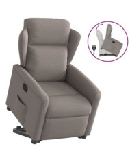 Fauteuil inclinable taupe tissu | Mobilier & Déco