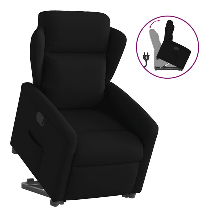 Fauteuil inclinable noir tissu | Mobilier & Déco