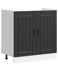 Meuble de base de lavabo Lucca noir bois d'ingénierie | Mobilier & Déco