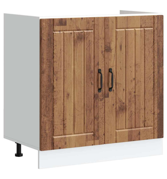 Meuble de base de lavabo Lucca vieux bois bois d'ingénierie | Mobilier & Déco