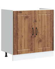 Meuble de base de lavabo Lucca vieux bois bois d'ingénierie | Mobilier & Déco