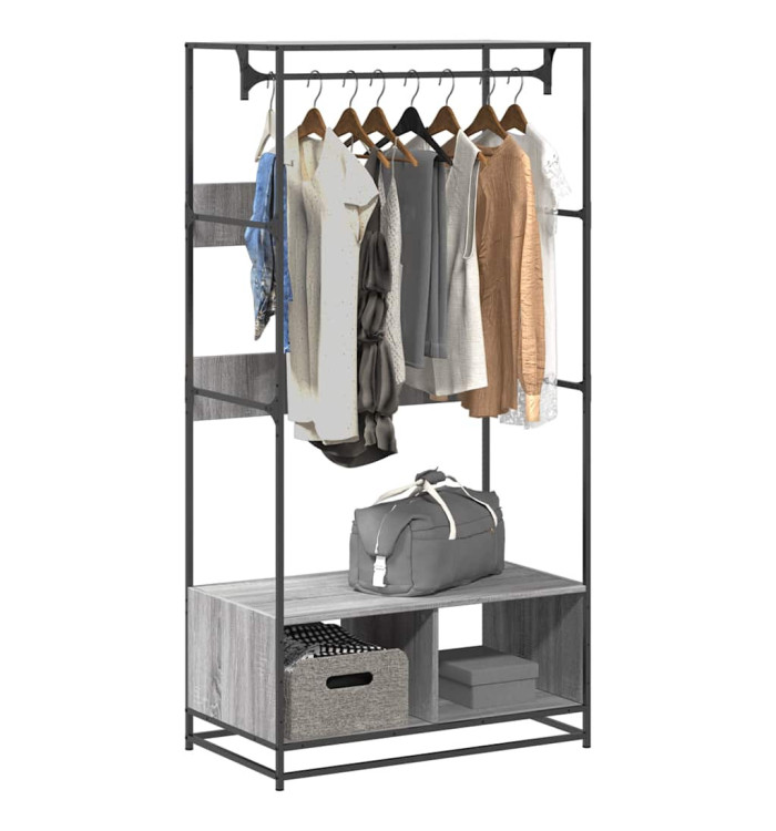 Armoire sonoma gris 90x50x180 cm bois d'ingénierie | Mobilier & Déco