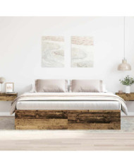 Cadre de lit sans matelas vieux bois 180x200 cm bois ingénierie | Mobilier & Déco
