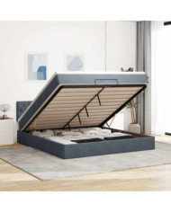  Cadre de lit ottoman avec matelas gris foncé 180x200 cm velours | Mobilier & Déco