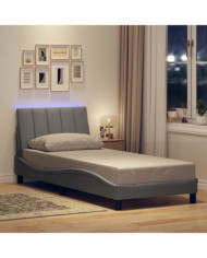 Cadre de lit sans matelas gris clair 90x190 cm tissu | Mobilier & Déco