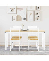 Ensemble à manger Panama 5 pcs blanc bois de pin massif | Mobilier & Déco