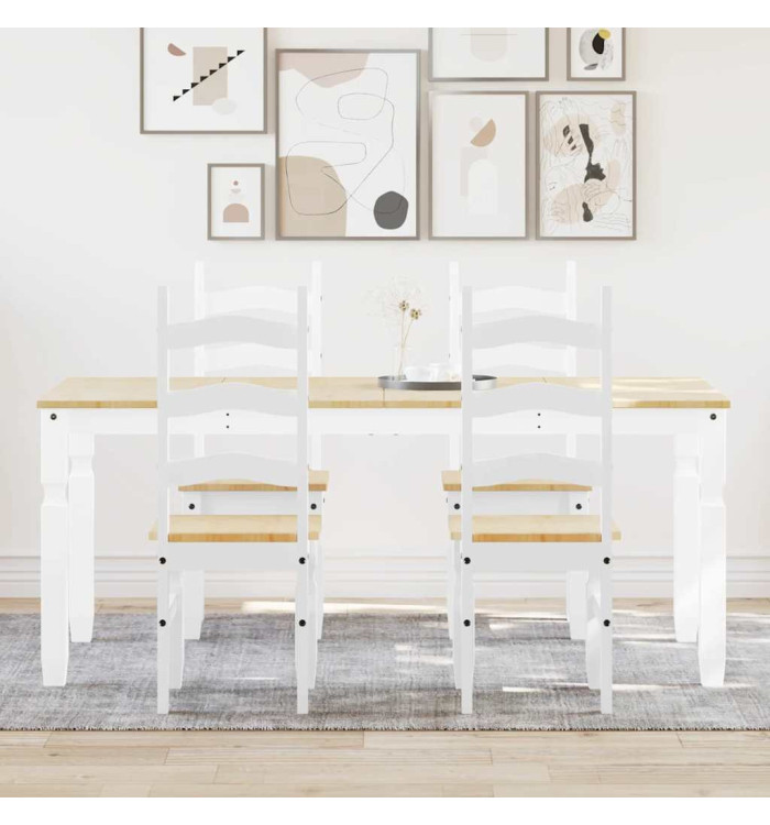 Ensemble à manger Panama 5 pcs blanc bois de pin massif | Mobilier & Déco