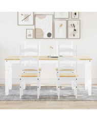 Ensemble à manger Panama 5 pcs blanc bois de pin massif | Mobilier & Déco